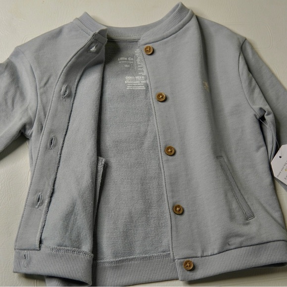 Kids Light Gray Button-Up Jacket - Picture 2 of 2